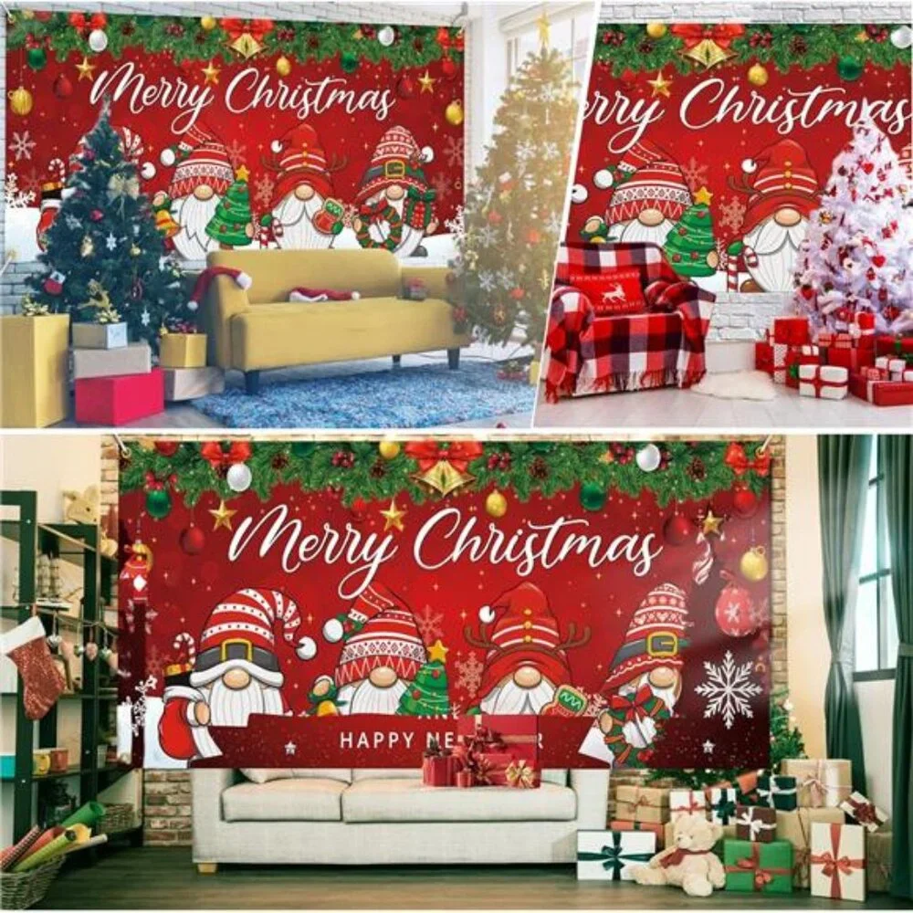 7 x 16 ft Christmas Garage Door Cover, 2025 Holiday Decorations for Double